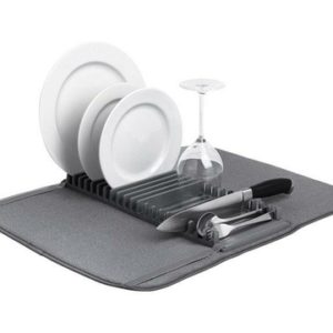 Umbra  18 in. W x 24 in. L Charcoal  Microfiber  Drying Rack w/Mat