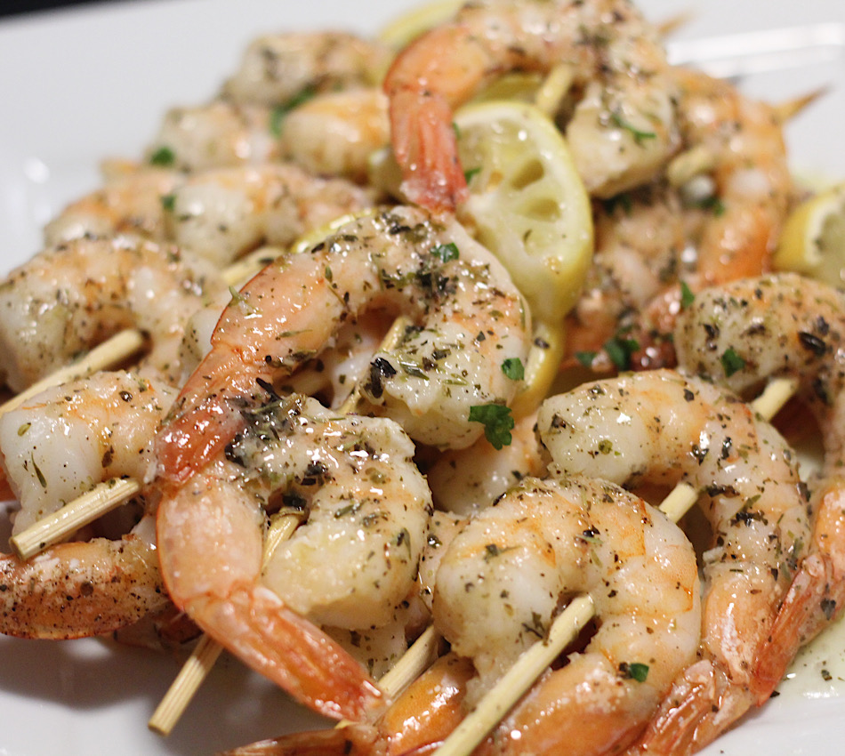 Lemon Garlic Shrimp Skewers - Mrs. Bell's Kitchen